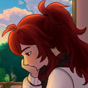 my art of the good shade from the videogame hades, smiling brightly as they receive a bottle of ambrosia